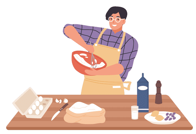 illustration homme pâtisserie